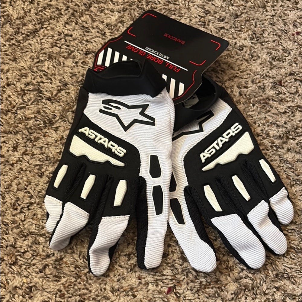 Alpinestars Black and White Riding Gloves for men or women
